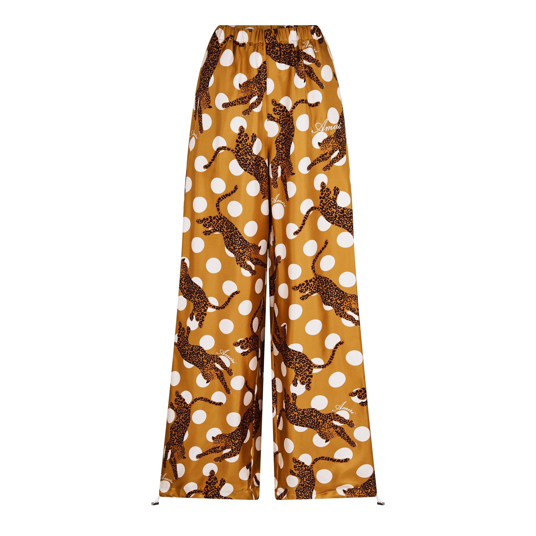 Leopard Polka Silk Trousers