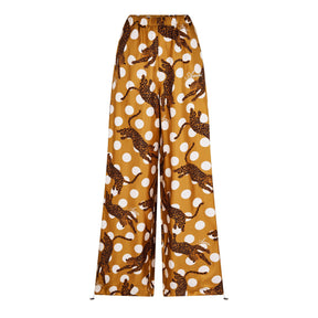 Leopard Polka Silk Trousers