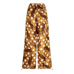 Leopard Polka Silk Trousers