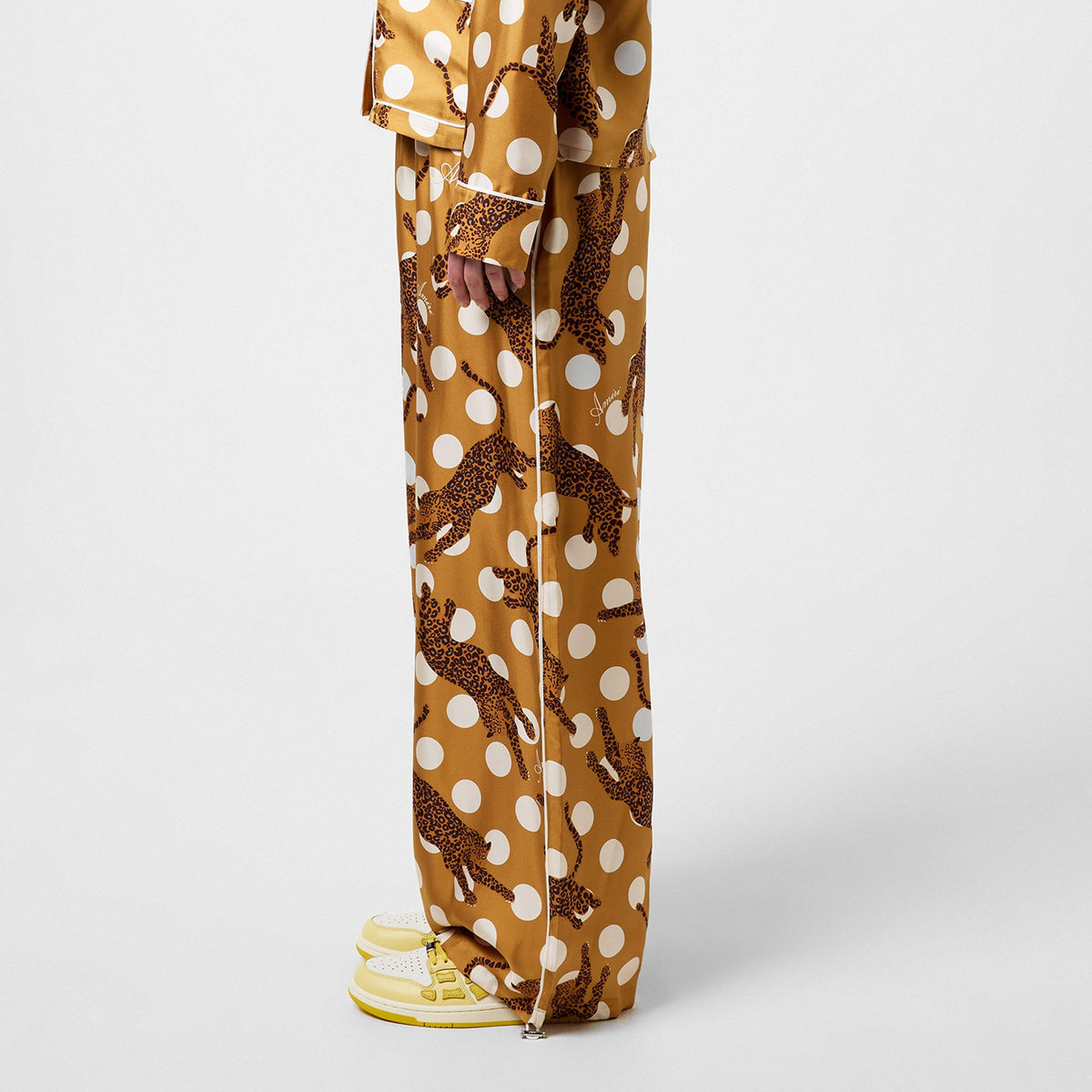 Leopard Polka Silk Trousers