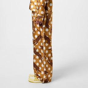 Leopard Polka Silk Trousers
