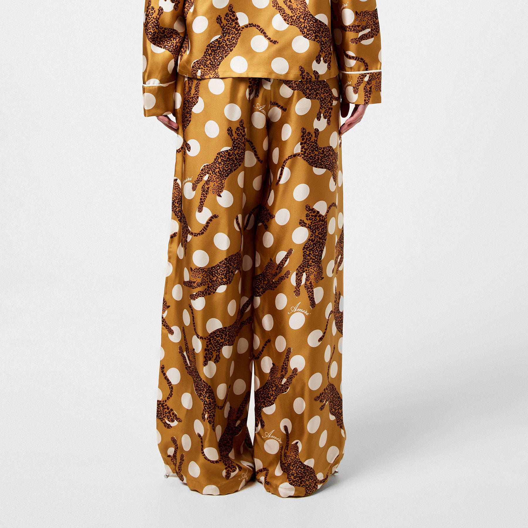 Leopard Polka Silk Trousers