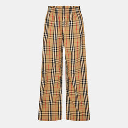 Check High Waisted Wide Leg Trousers