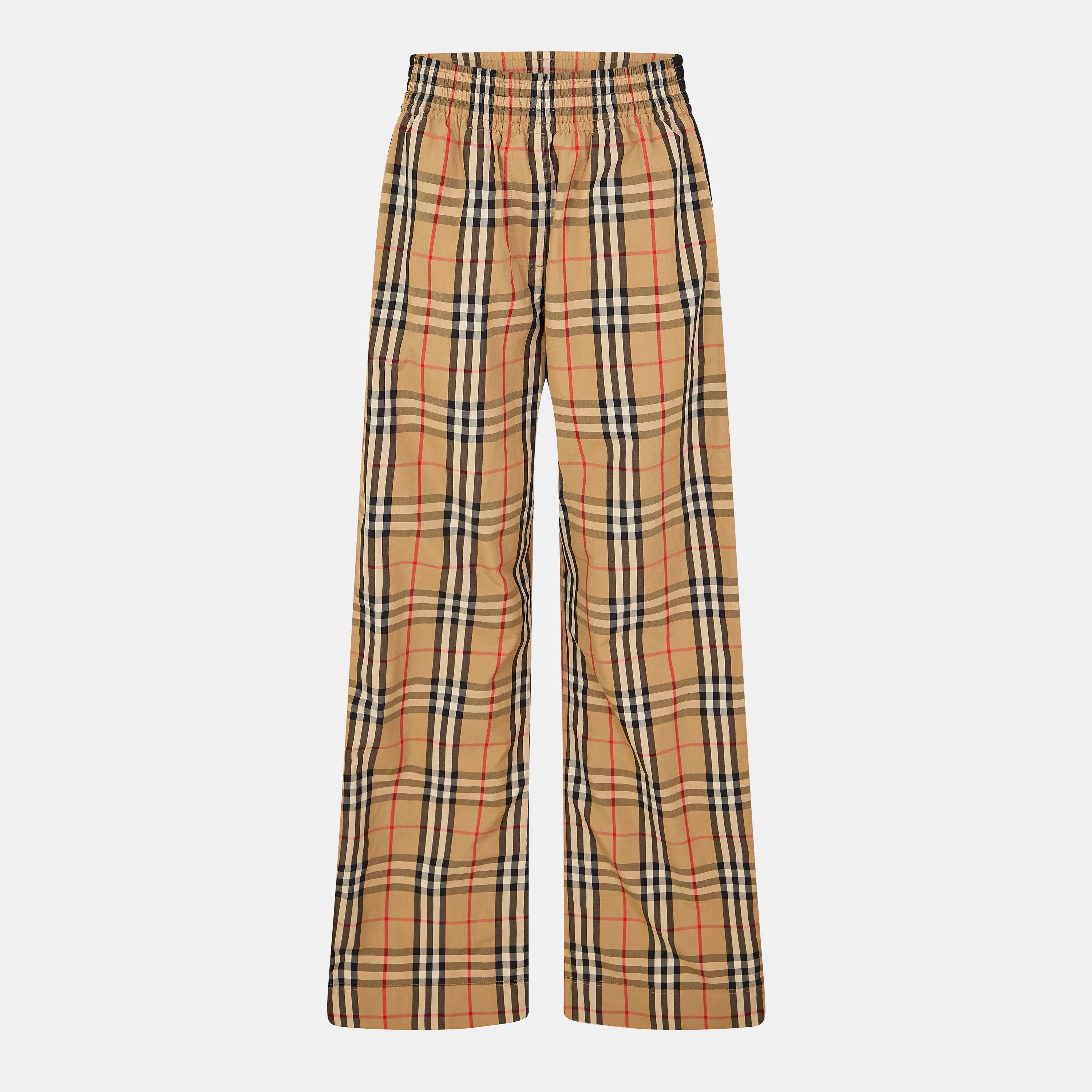 Check High Waisted Wide Leg Trousers