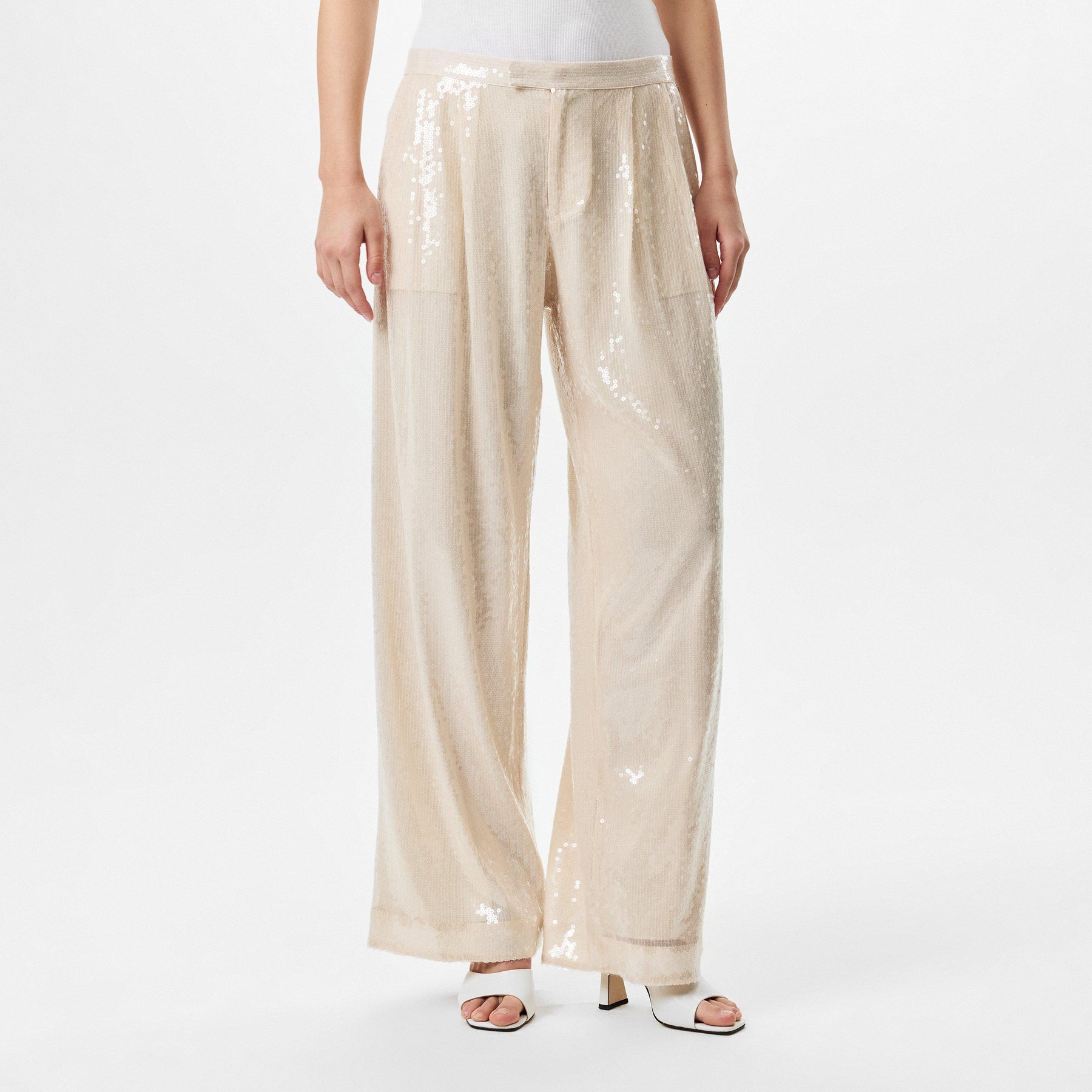 Sequinned Straight Fit Trousers