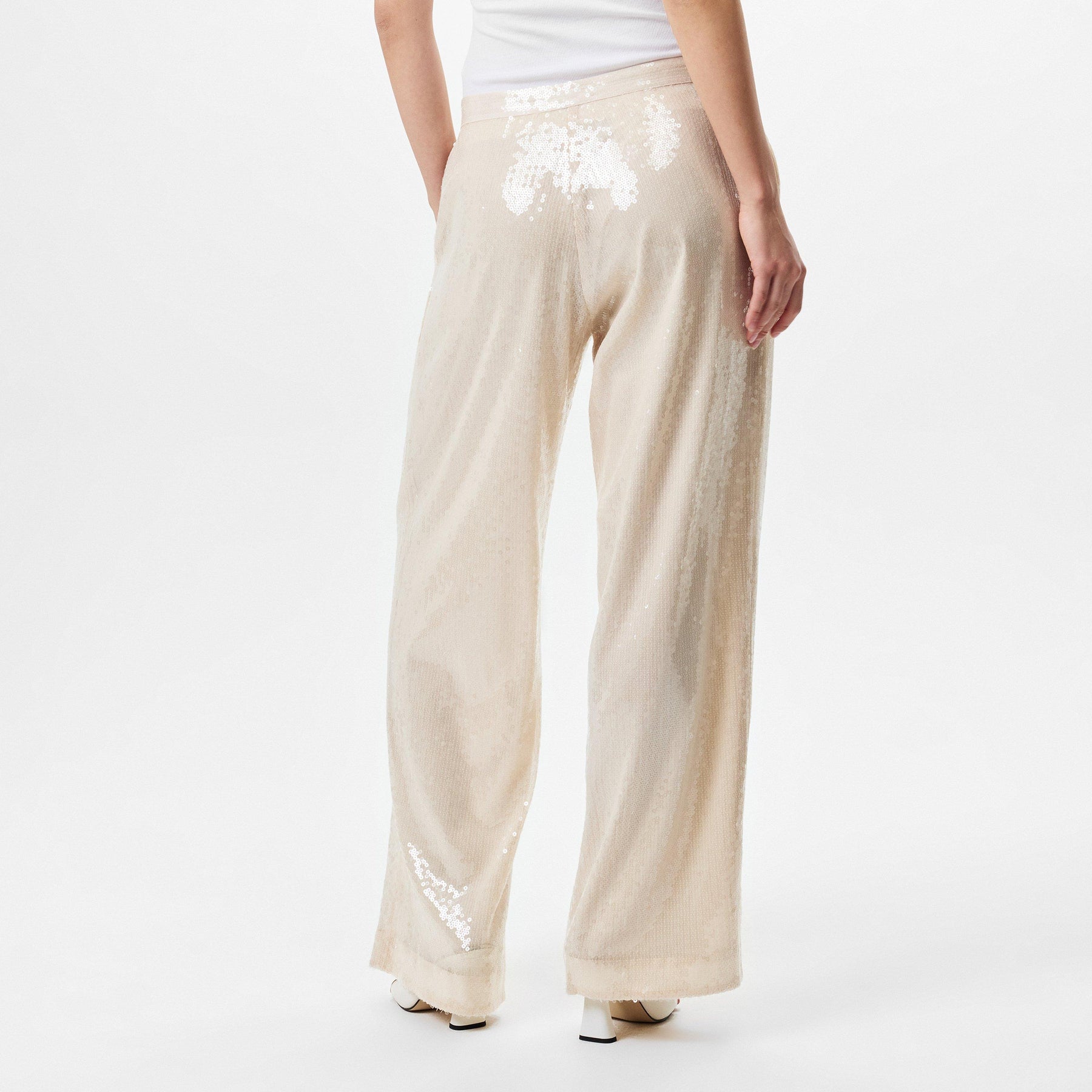 Sequinned Straight Fit Trousers