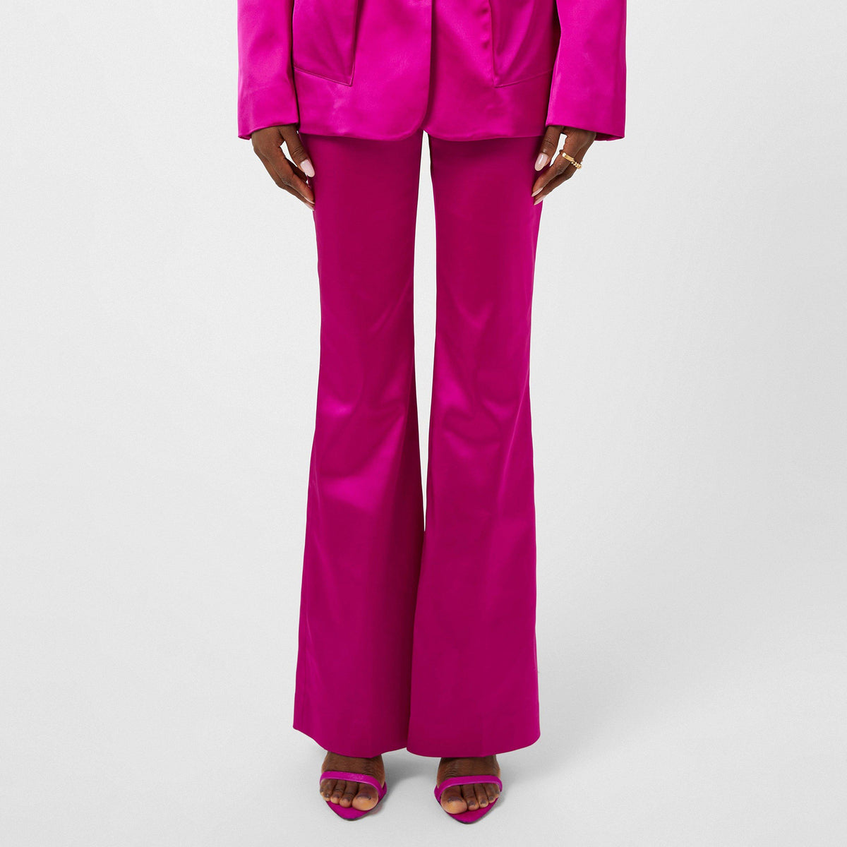Satin Flared Trousers