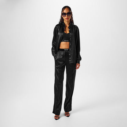 Plain Silk Stretch Satin Pj Pants