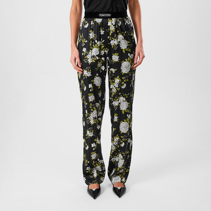Plain Silk Stretch Satin Pj Pants
