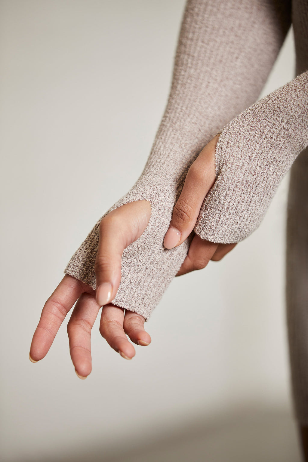 Cold Shoulder Long Sleeve Mini Dress in Chocolate