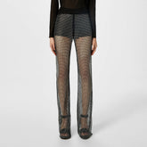 X Bella Poarch Slim-Fit Glitter-Mesh Trousers