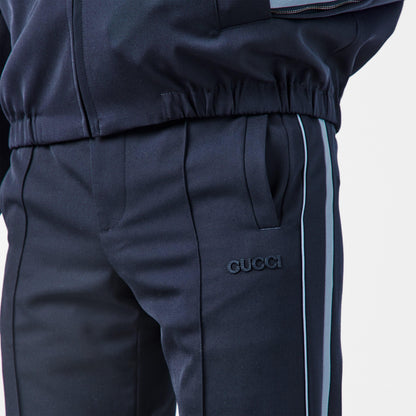 Embroidered Wool Twill Trousers