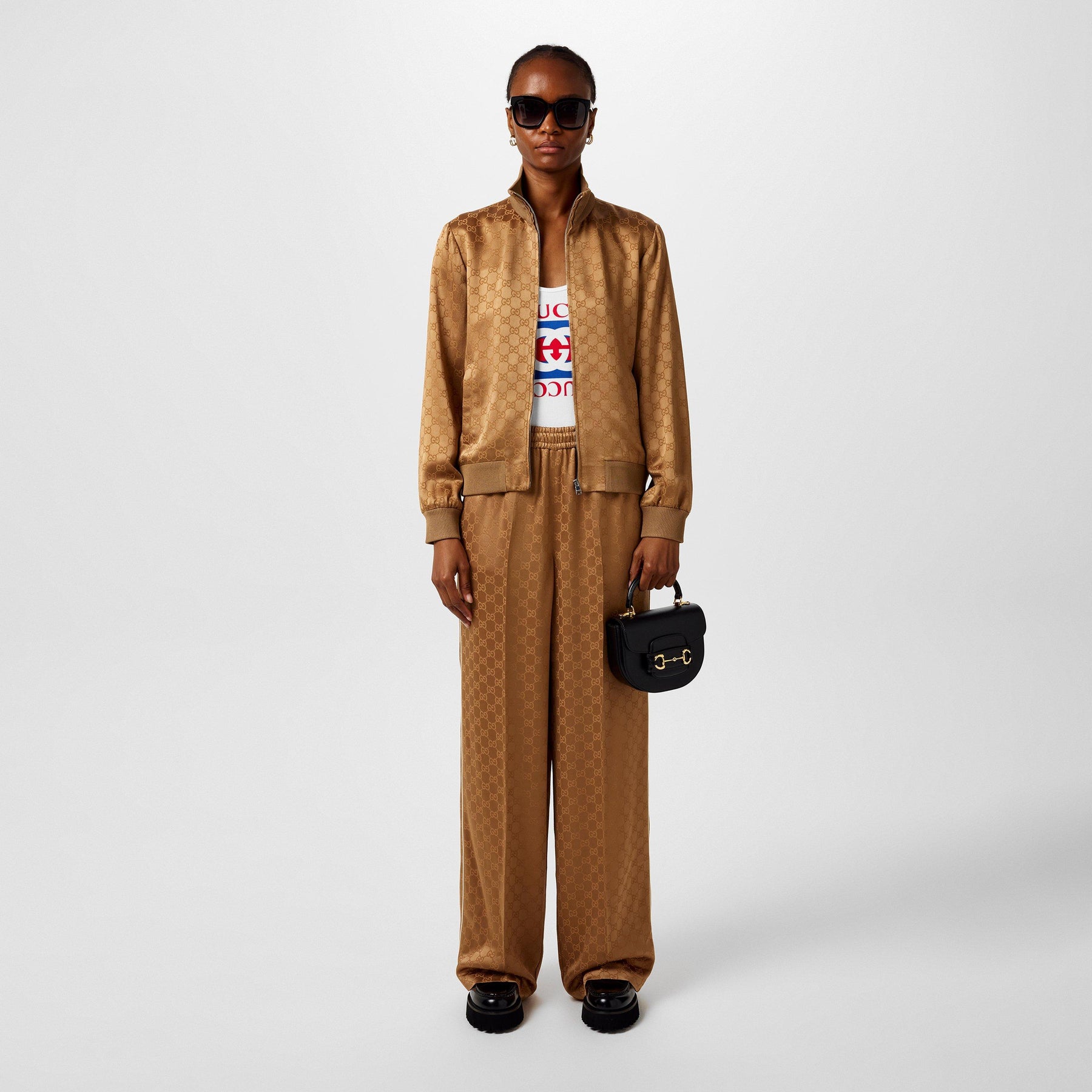 Women's GG Jacquard Wide Leg Trousers