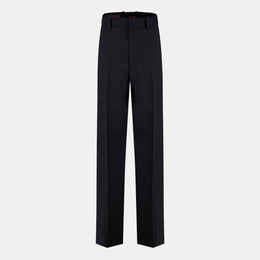 Plain Wool Wide Leg Trousers