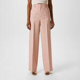 Wool Jacquard Straight Leg Trousers