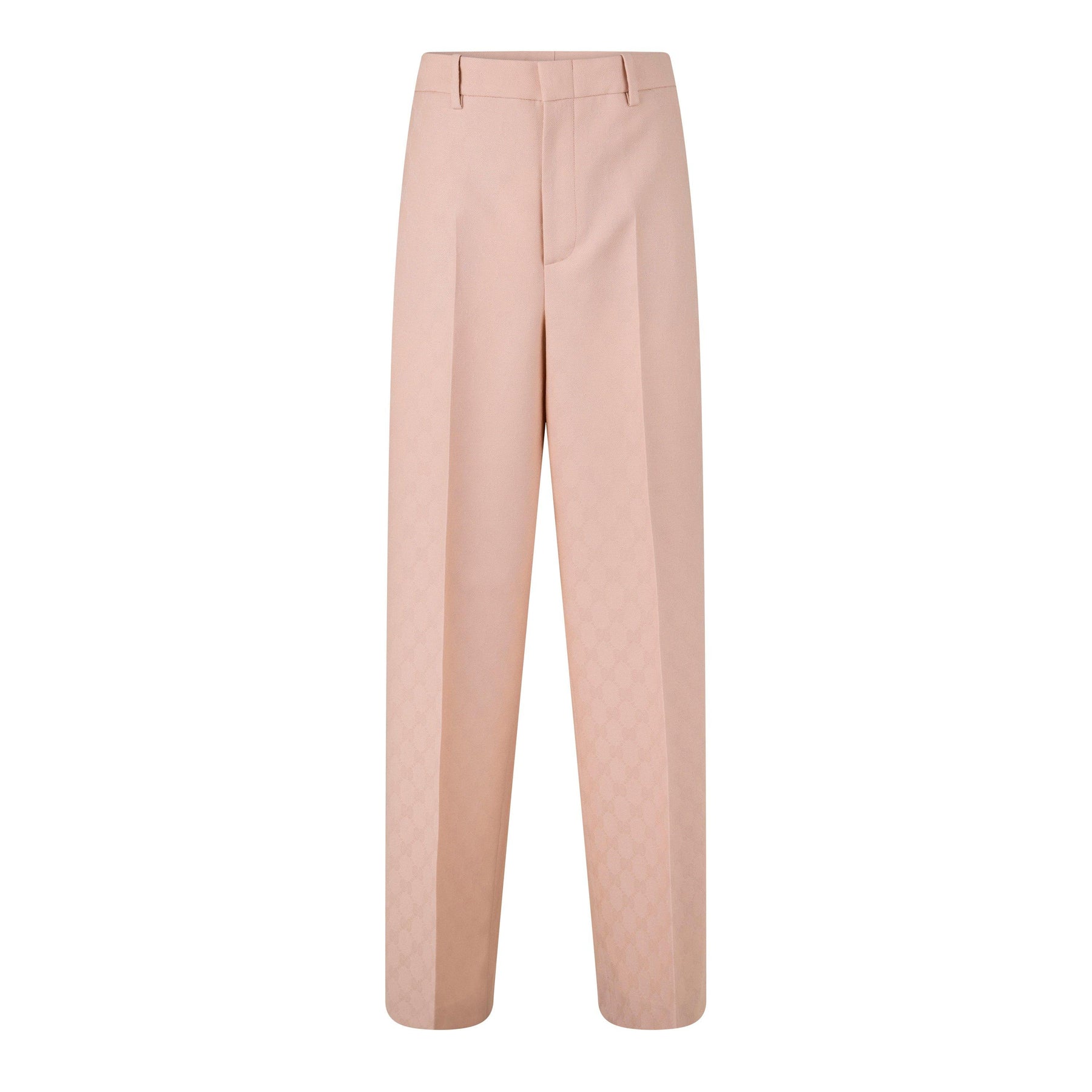 Wool Jacquard Straight Leg Trousers
