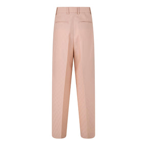 Wool Jacquard Straight Leg Trousers