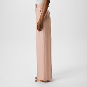 Wool Jacquard Straight Leg Trousers