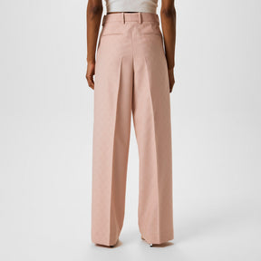 Wool Jacquard Straight Leg Trousers