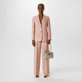 Wool Jacquard Straight Leg Trousers