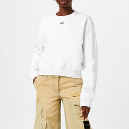 Stamp Cotton Long Sleeve Crew Sweatshirt