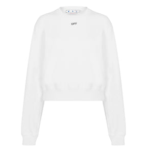 Women's Stamp Crew Sweatshirt, OFF Stamp Printed