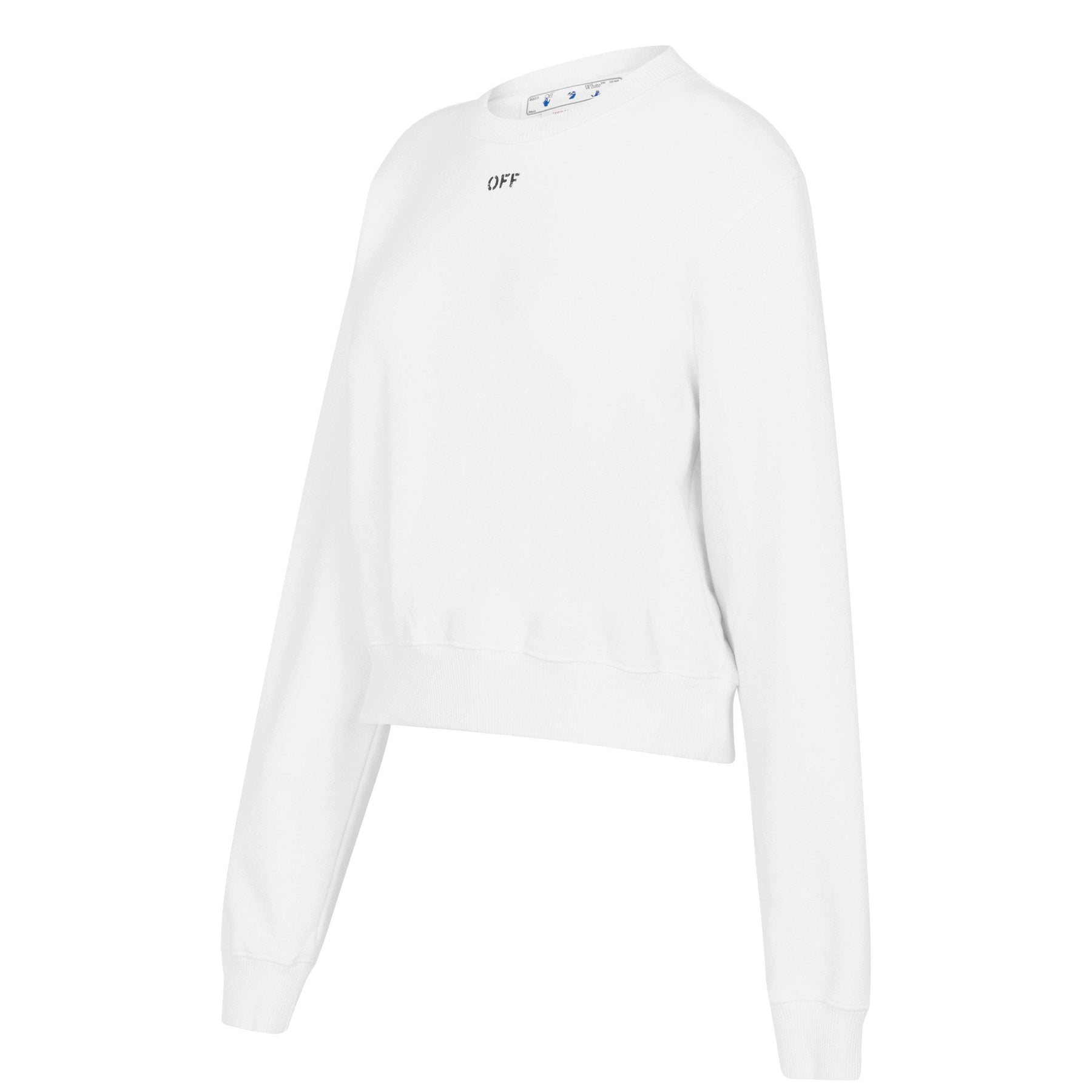 Women's Stamp Crew Sweatshirt, OFF Stamp Printed