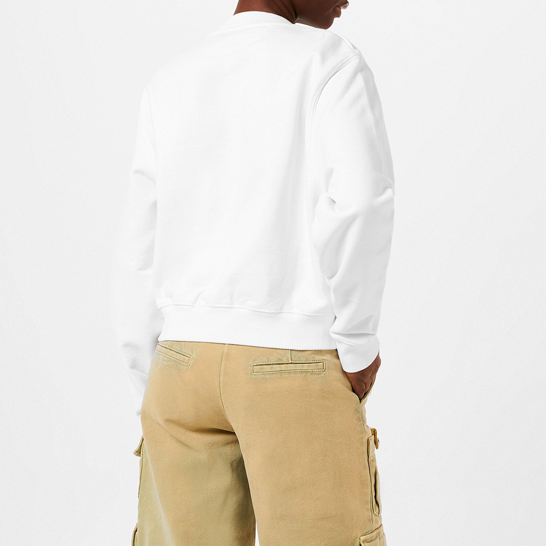 Women's Stamp Crew Sweatshirt, OFF Stamp Printed