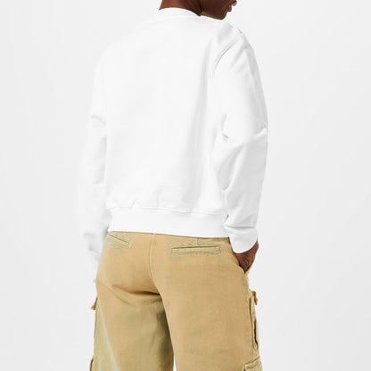 Stamp Cotton Long Sleeve Crew Sweatshirt
