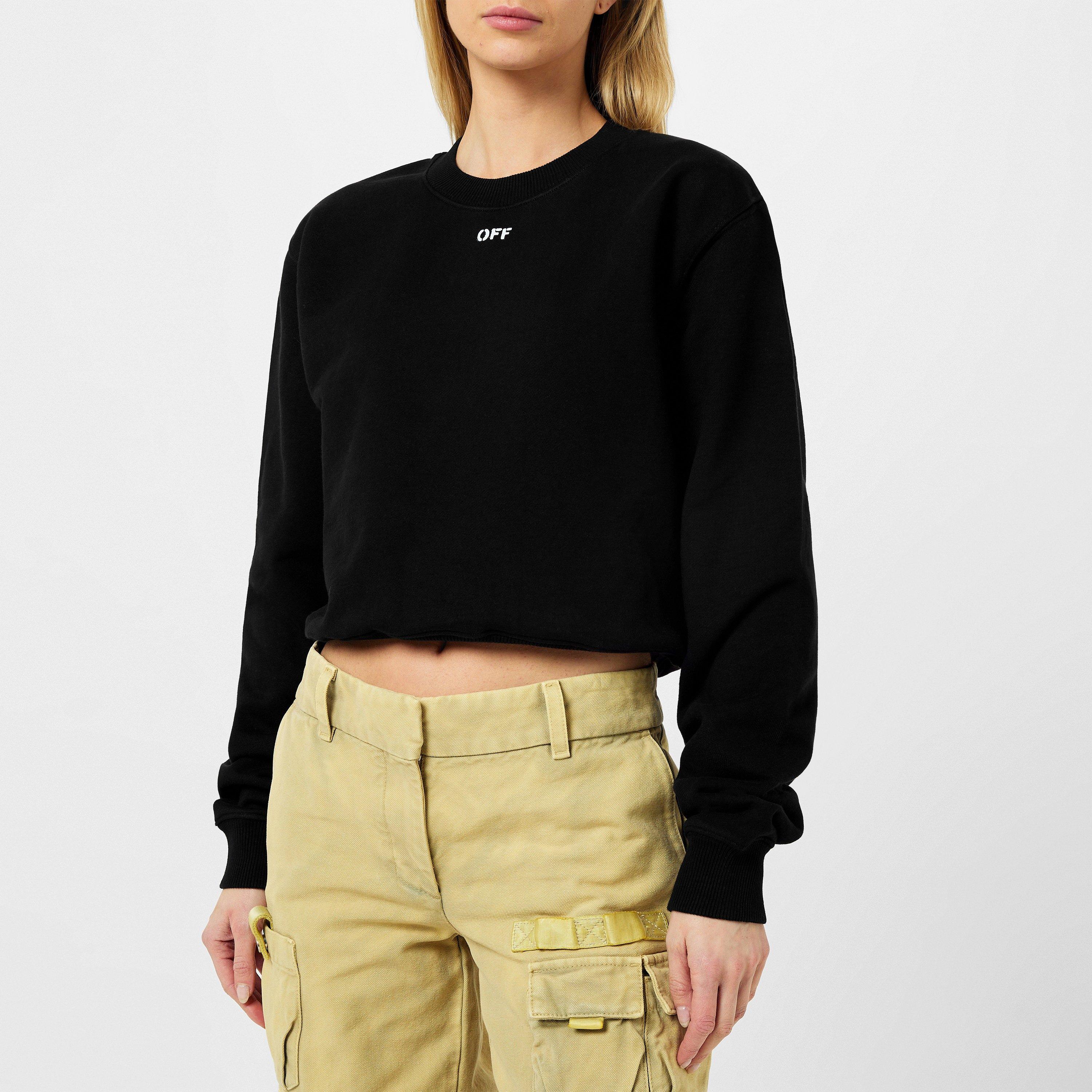Stamp Cotton Long Sleeve Crew Sweatshirt