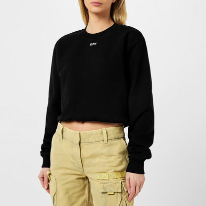 Stamp Cotton Long Sleeve Crew Sweatshirt