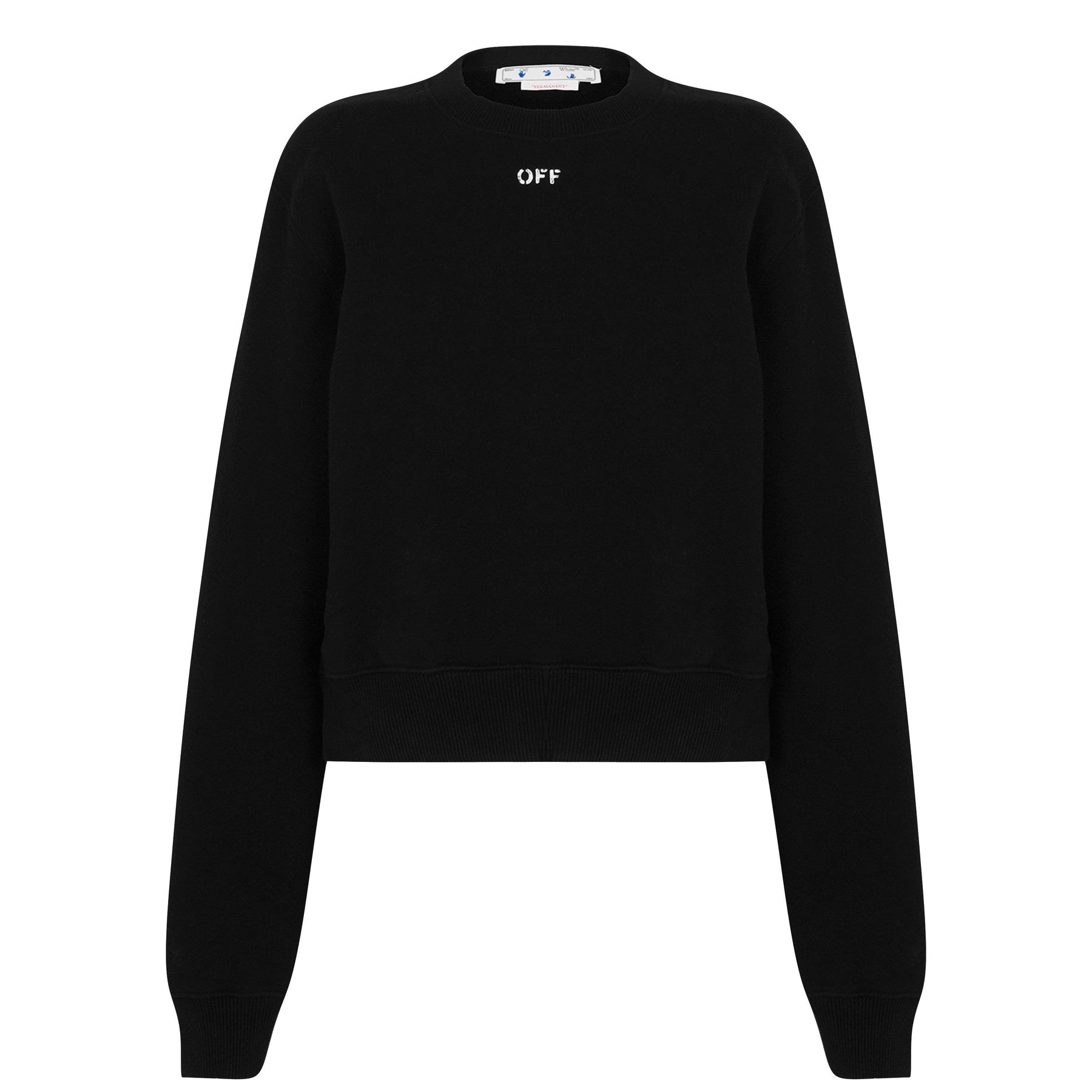 Women's Stamp Crew Sweatshirt, OFF Stamp Printed