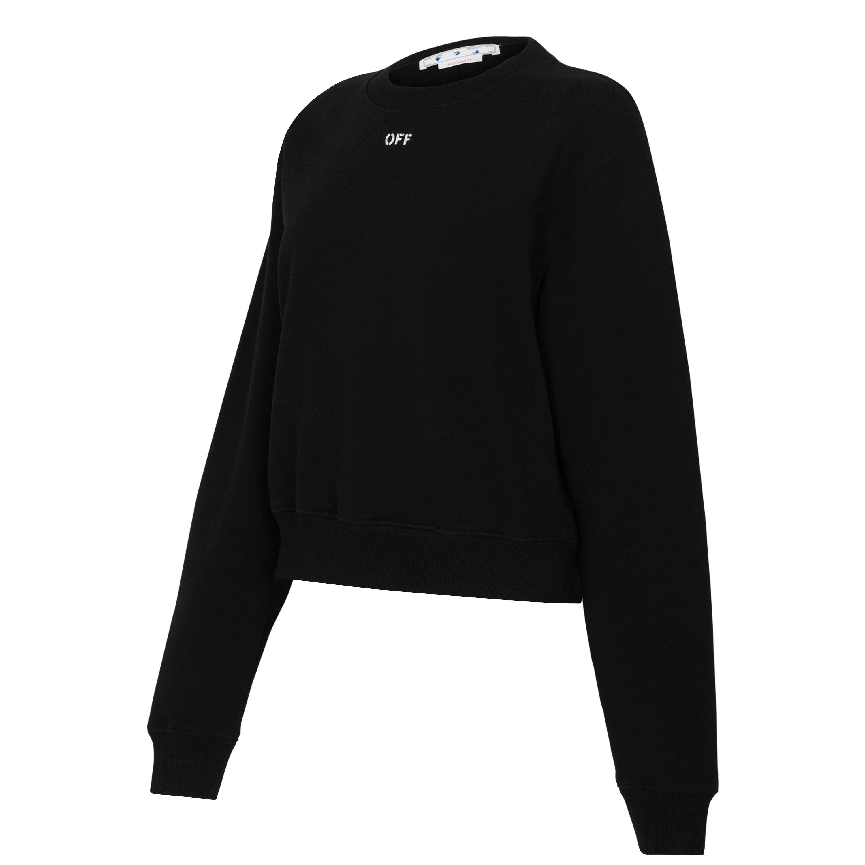 Stamp Cotton Long Sleeve Crew Sweatshirt