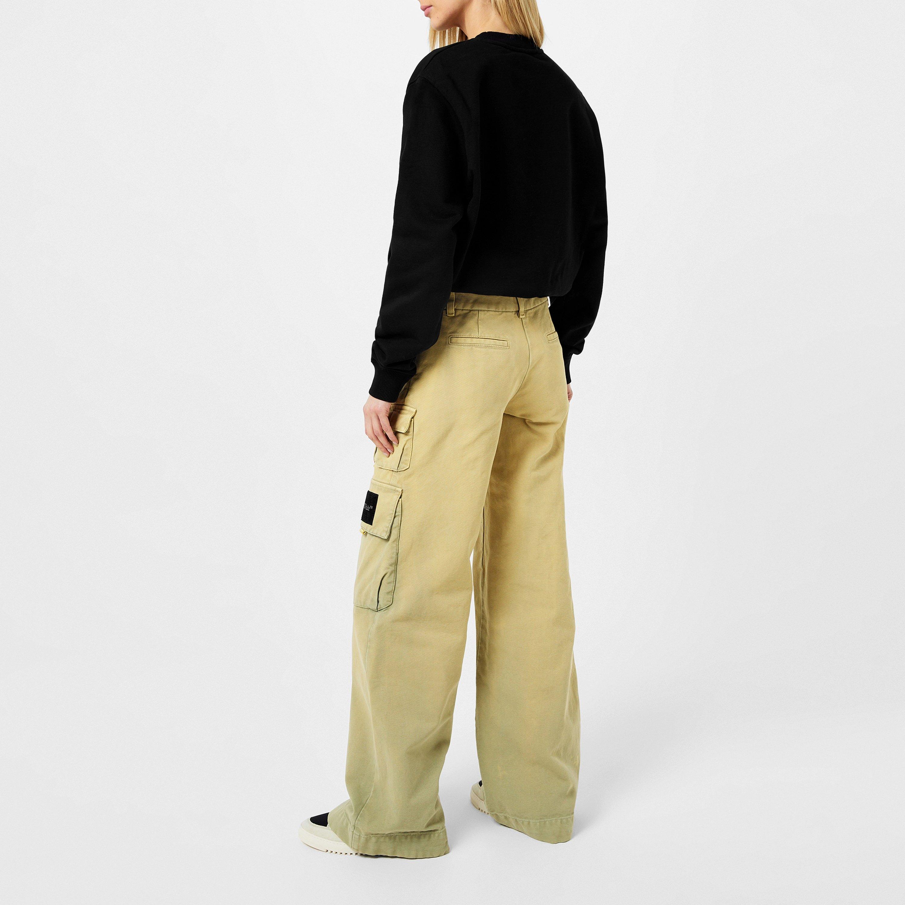 Stamp Cotton Long Sleeve Crew Sweatshirt