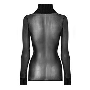 Sheer Turtleneck Top