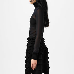 Sheer Turtleneck Top