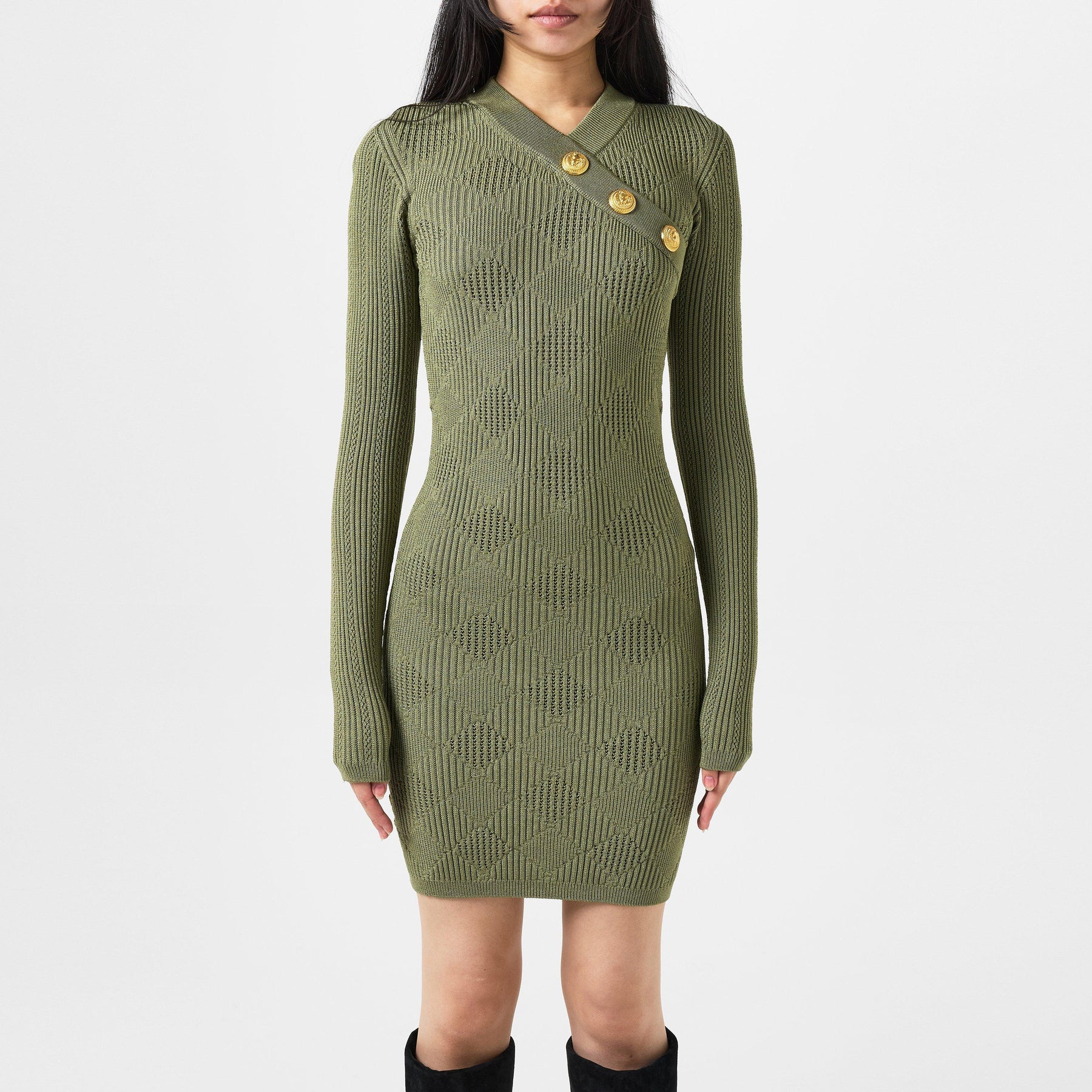 Gingham Button Dress