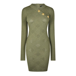 Gingham Button Dress