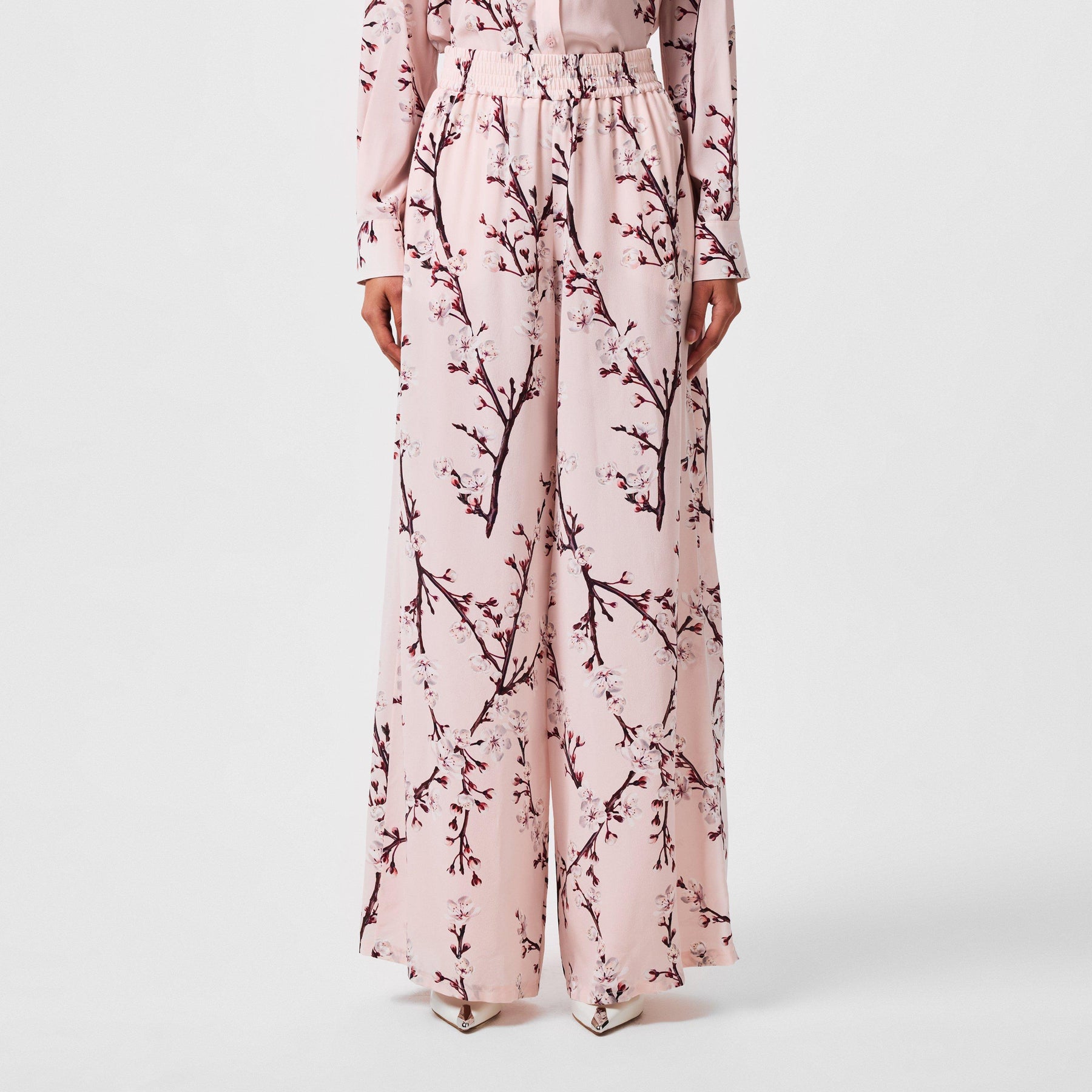 Floral Print Wide Leg Trousers