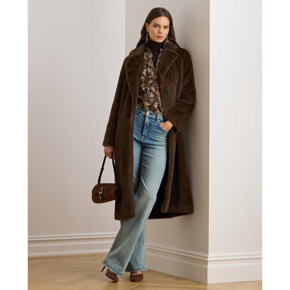 Polo Ralph Lauren Long Sleeve Button Faux Fur Coat
