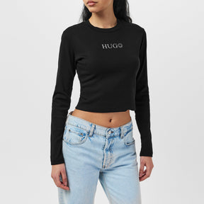 Long Sleeved Metallic Logo T-shirt