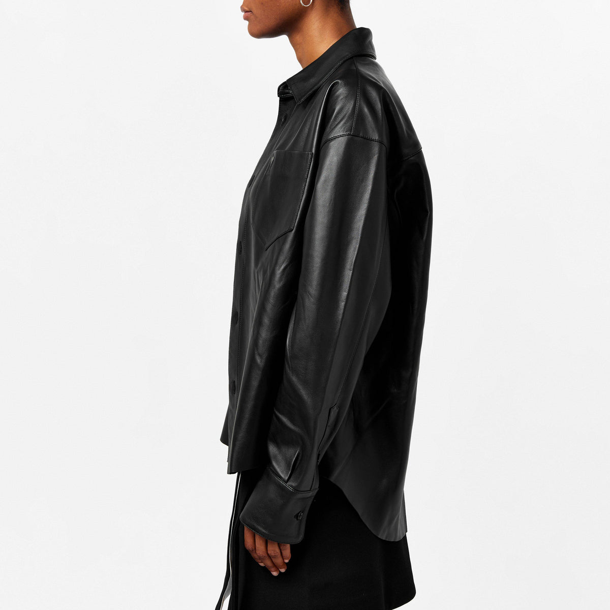 Boxy Fit Leather Shirt