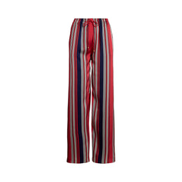 Striped Charmeuse Wide-Leg Trousers