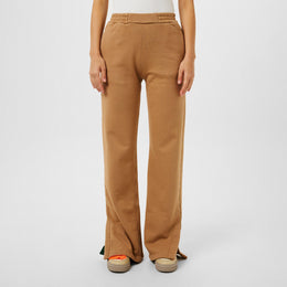 Diagonal Taper Open Hem Fleece Joggers