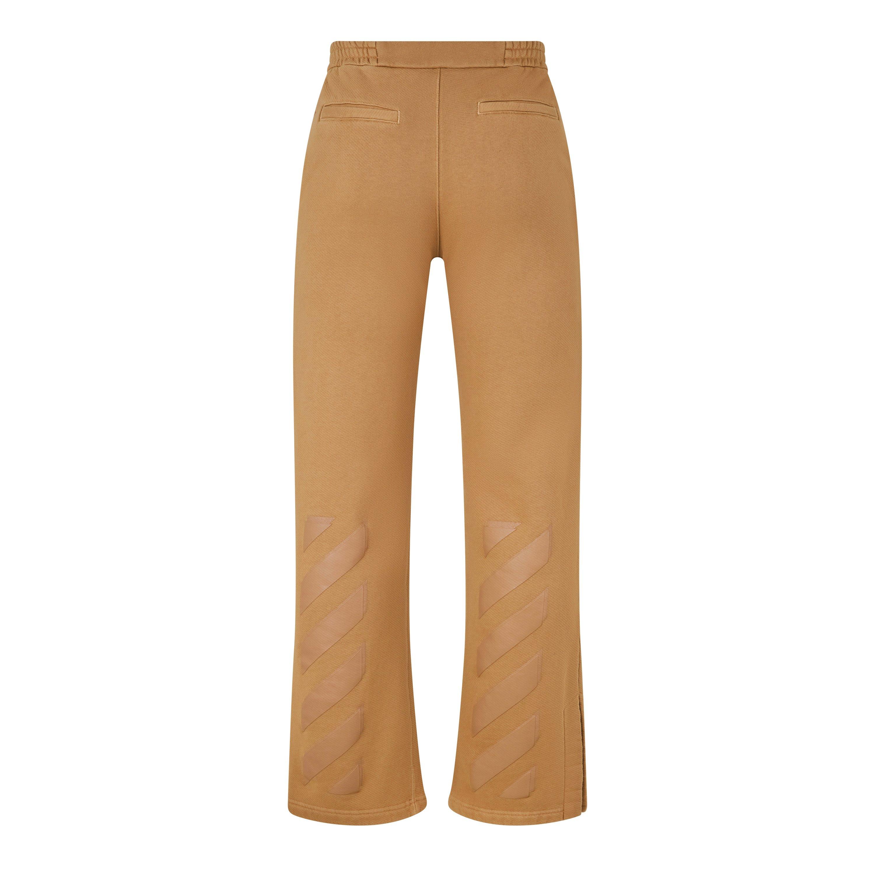 Diagonal Taper Open Hem Fleece Joggers