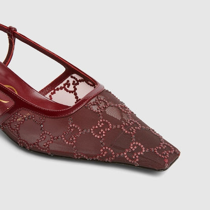 Women's GG crystal slingback pump