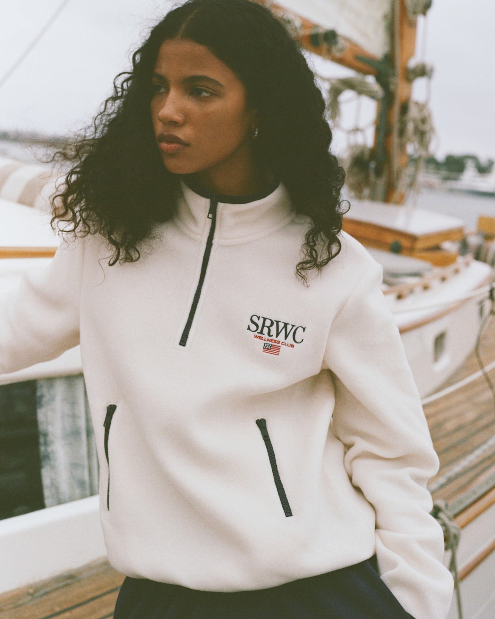 Nautical Polar Quarter Zip - Ecru