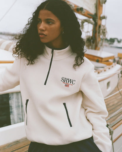 Nautical Polar Quarter Zip - Ecru