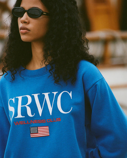 Nautical Embroidered Crewneck - Team Blue/White