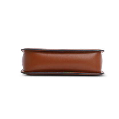 Brown Calfskin Rockstud Fierce Small Shoulder Bag